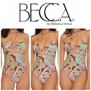 NEW BECCA Candice Convertible Halter One Piece Swimsuit